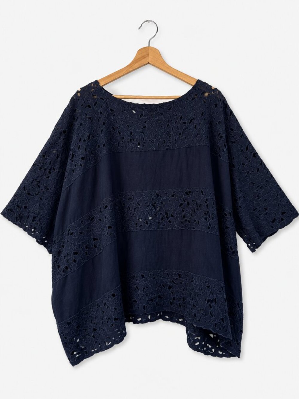 Anthropologie Linen Eyelet Top
